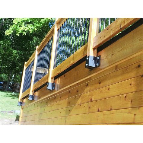 metal bracket for wood post railing outdoor|angle brackets for deck railing.